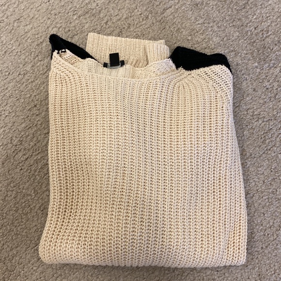 Ann Taylor light Peach with Black Sweater - Picture 4 of 6